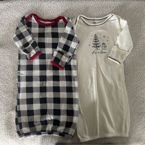 Touched By Nature Cozy Kids Plaid and Snowman Nightgown Set